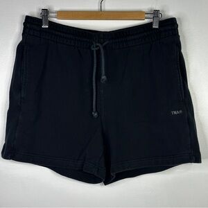 Aritzia TNA Sweat Fleece Boyfriend Terry Black Drawstring Cotton Shorts Large